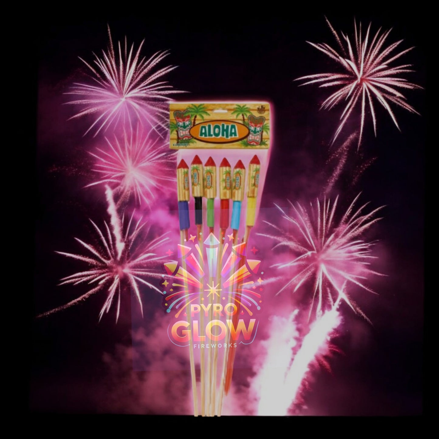 Foguetes Aloha, 6 Unidades, Calibre 8 mm, Efeitos Variados, 45 m