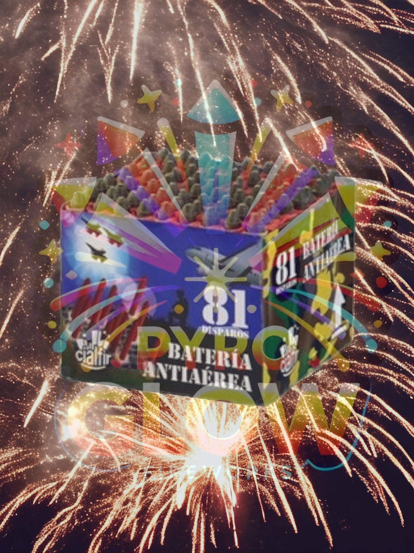 Bateria Fogo de Artifício Antiaérea, 81 Tiros, 8 mm, 42 s, F2