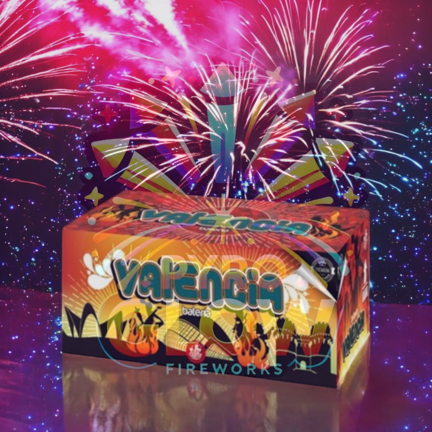 Bateria de Fogo de Artifício Valencia, 131 Tiros, 90 s, Calibres Variados, F3