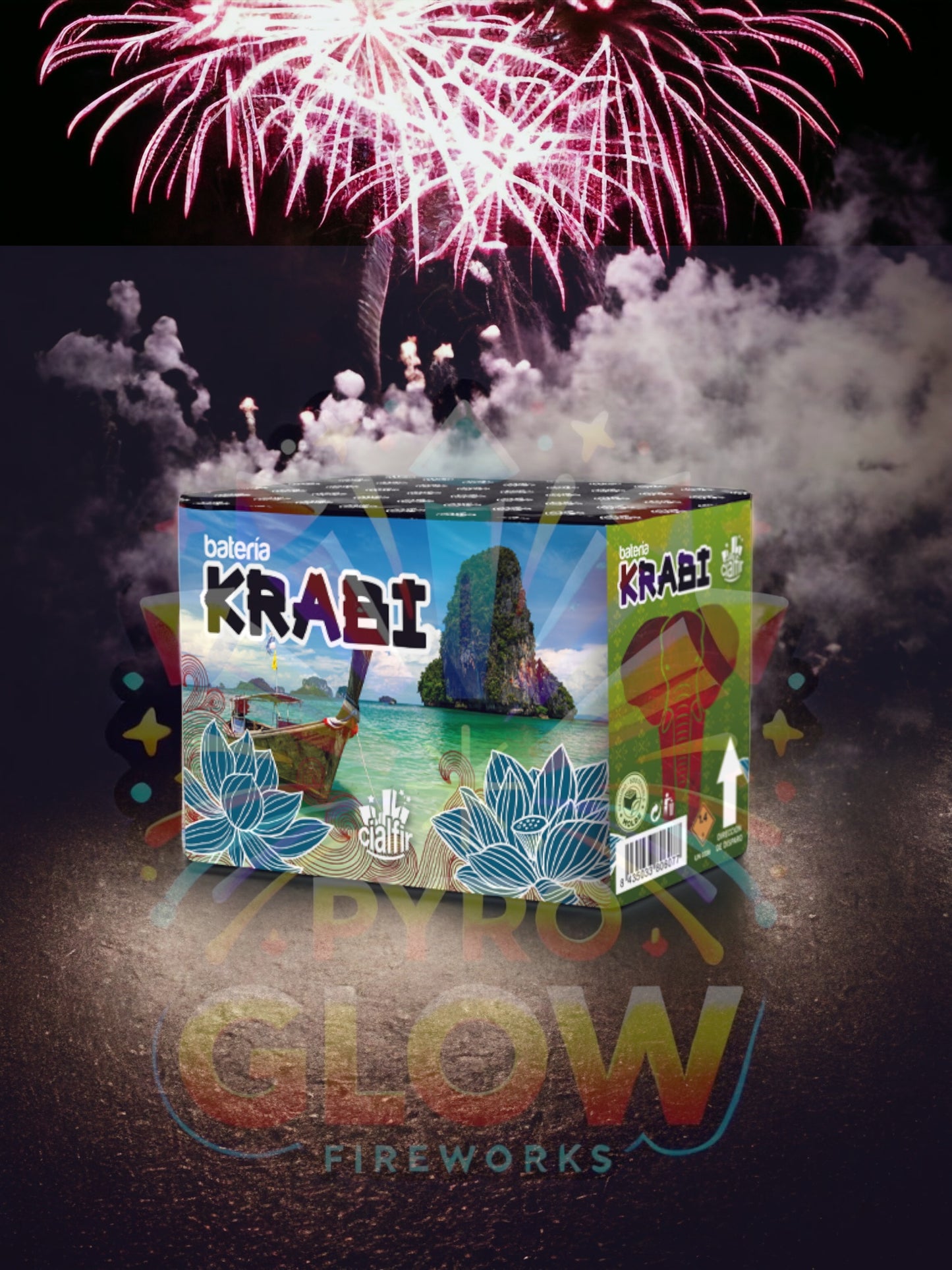 Bateria de Fogos de Artifício Krabi, 32 Tiros, 16mm