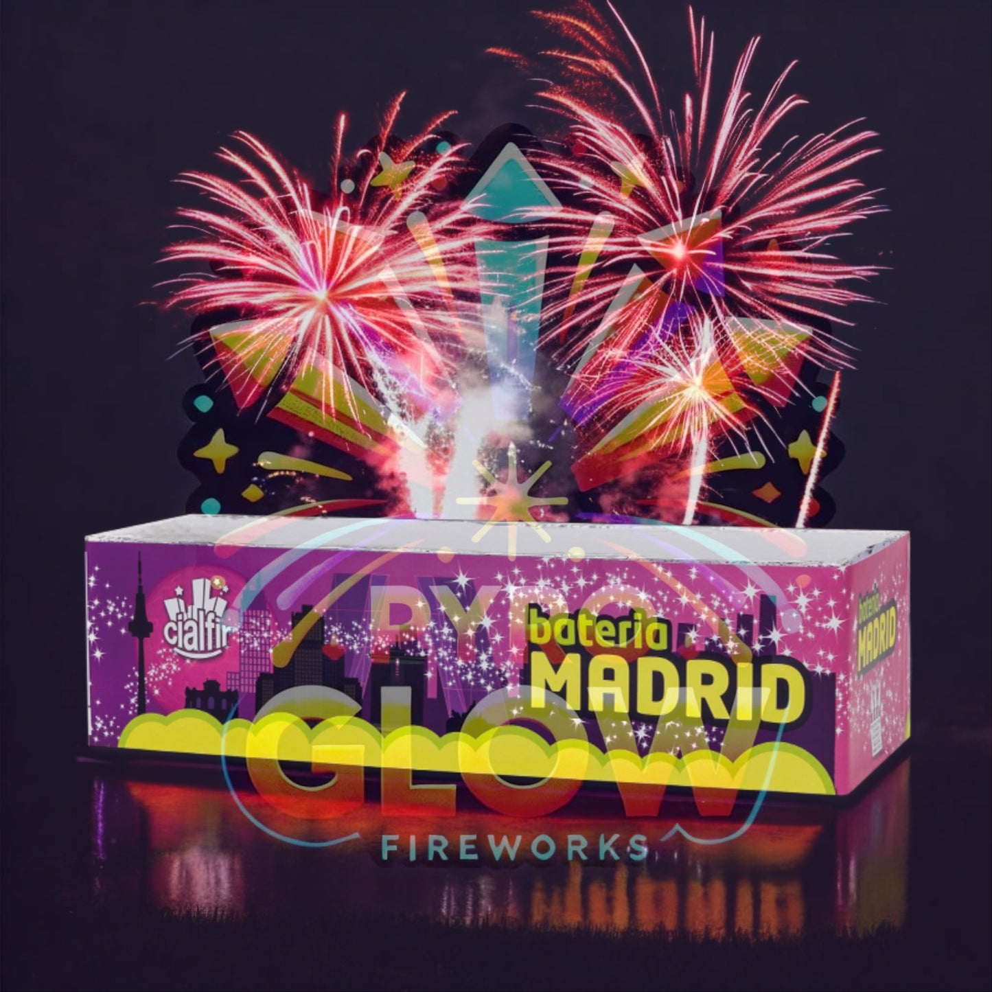 Bateria de Fogo de Artifício Madrid, 163 Tiros, Calibres Variados, 100 s, F3