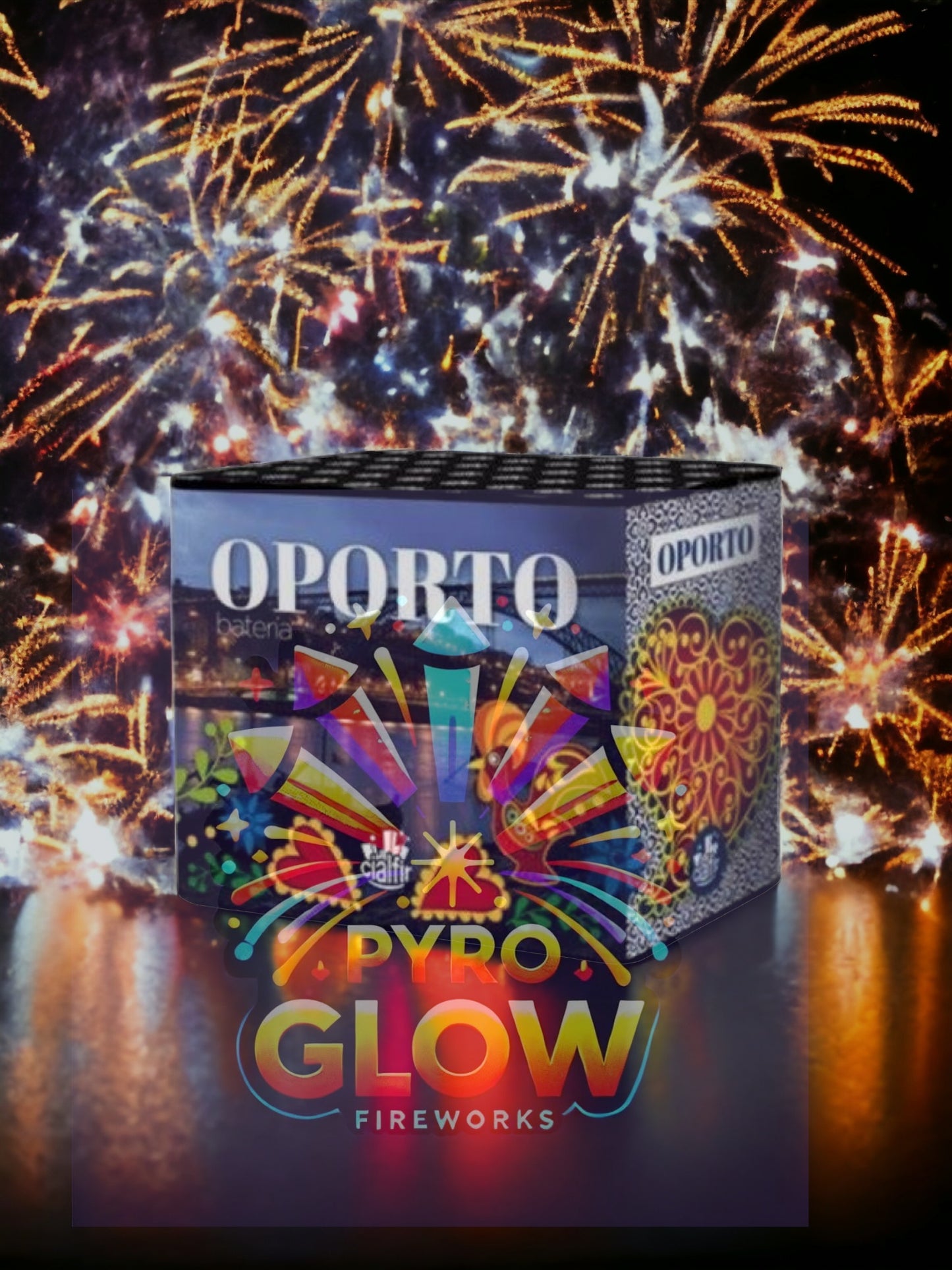 Bateria de Fogo de Artifício Oporto, 24 Tiros, 28mm