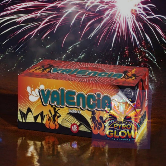 Bateria de Fogo de Artifício Valência, 131 Tiros, 30mm