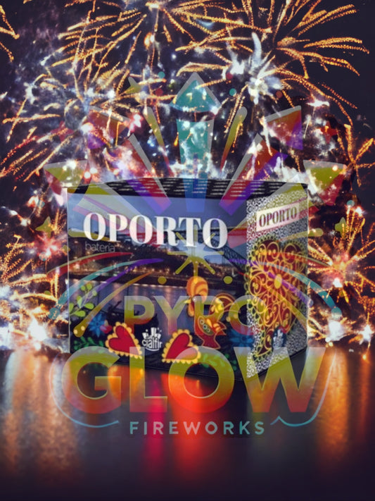 Bateria de Fogo de Artifício Oporto, 24 Tiros, 28 mm, 20 s, F2