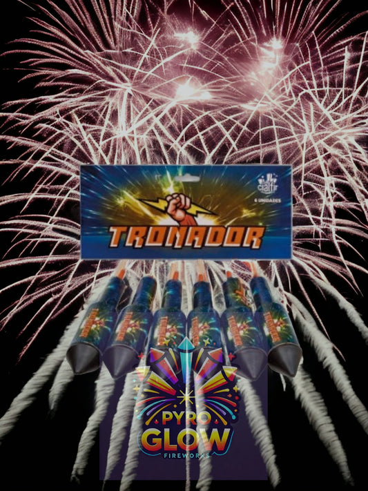 Foguetes Tronador, Caixa 6 Unidades, F3, Efeitos Variados 45m