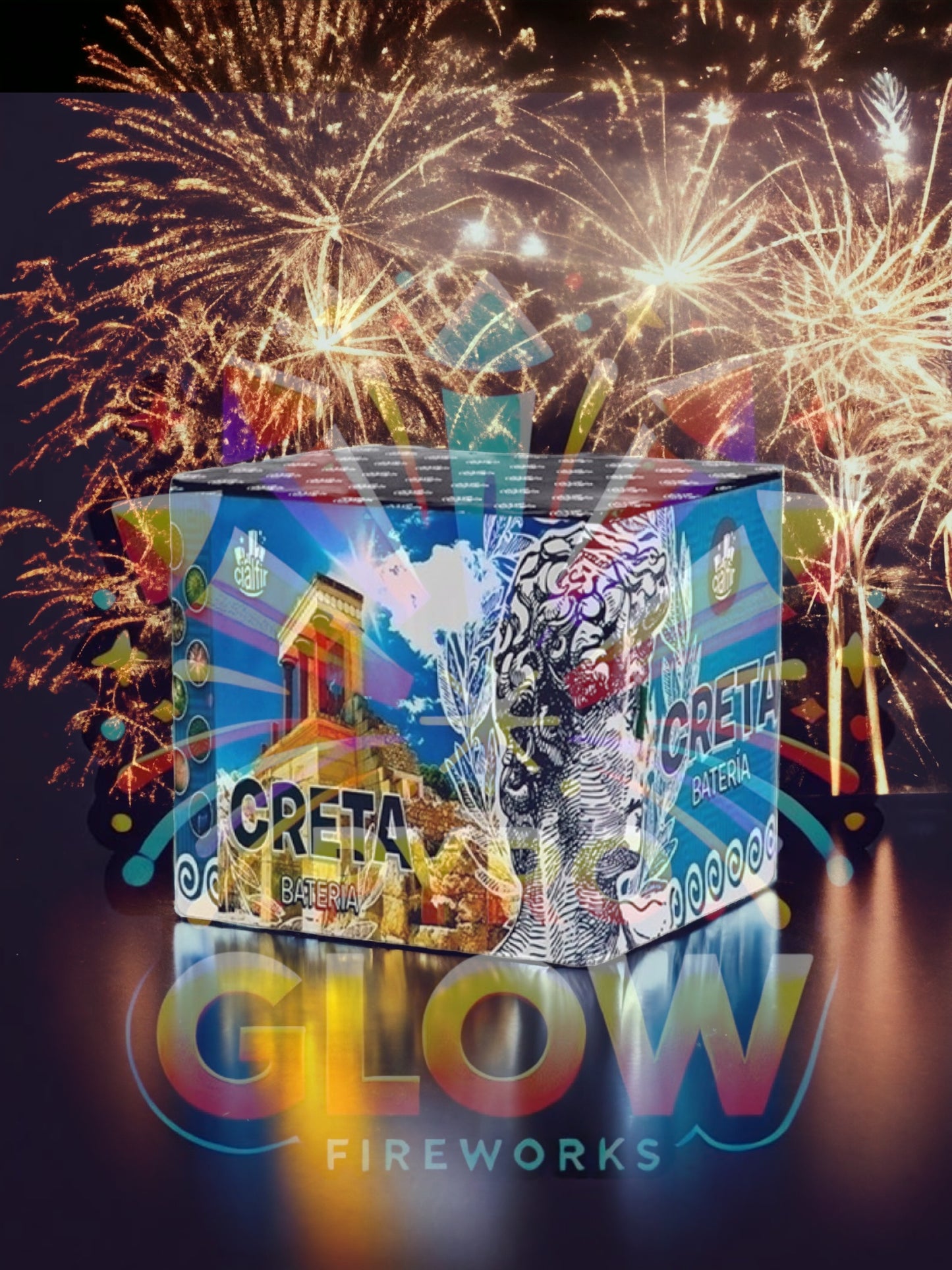 Bateria de Fogo de Artifício Creta, 80 Tiros, 16 mm, 70 s, F3