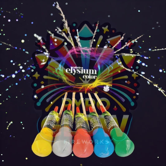 Foguetes Elysium Color, 5 Unidades, Efeito Palmeira Colorida, 40 m