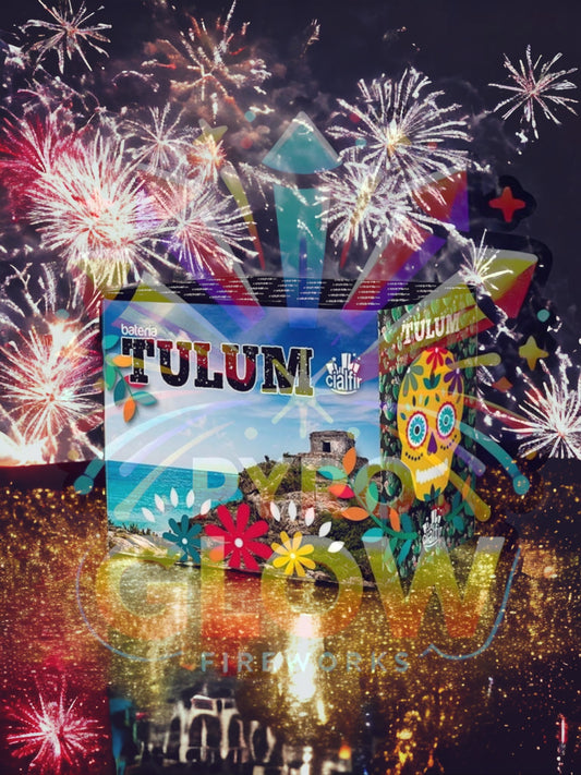 Bateria de Fogo de Artifício Tulum, 24 Tiros, 28 mm, 55 s, F2