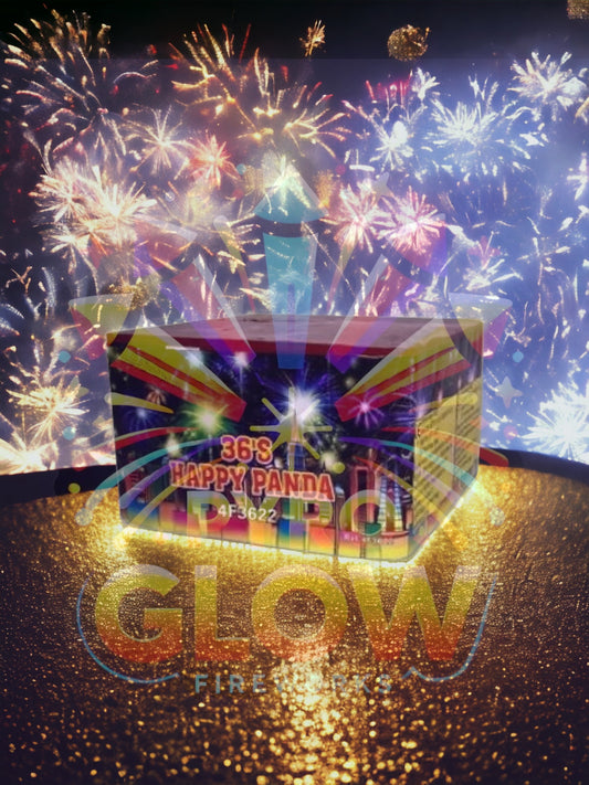 Bateria de Fogo de Artifício Happy Panda, 36 Tiros, 16 mm, 40 s, F2